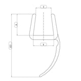 H-Profil mit weicher Lippe - senkrecht an der Tür für 5-6 oder 8mm Glasdicke - Transparent