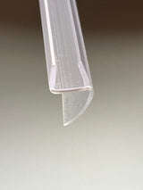 H-Profil mit weicher Lippe - senkrecht an der Tür für 5-6 oder 8mm Glasdicke - Transparent