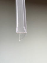 H-Profil mit weicher Lippe - senkrecht an der Tür für 5-6 oder 8mm Glasdicke - Transparent