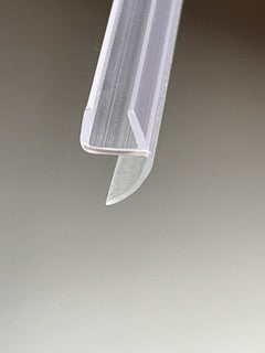 H-Profil mit weicher Lippe - senkrecht an der Tür für 5-6 oder 8mm Glasdicke - Transparent