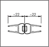 Sealis Magnetdichtung 180° für 4-5 mm Glasdicke (Set 2x2m) - Transparent