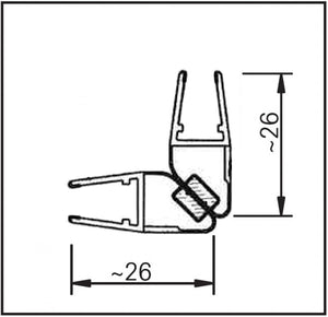 Sealis Magnetdichtung 90° für 4-5 mm Glasdicke (Set 2x2m) - Transparent