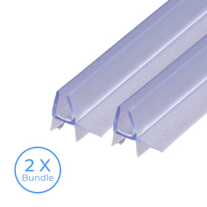 Bundle: 2x Sealis Duschdichtung transparent 100cm für 4-5mm Glasdicke + Glasveredelung mit einem hochwertigen Mikrofasertuch