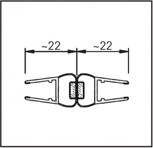 Sealis Magnetdichtung 180° für 6-8 mm Glasdicke (Set 2x2m) - Verchromt