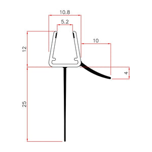 Sealis Duschdichtung für 5-8mm Glasdicke - Transparent