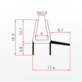 Sealis Duschdichtung für 4-5mm Glasdicke - Transparent