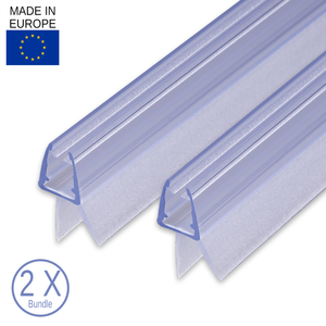 2x Sealis Ersatzdichtung - Dichtkeder für 5mm/ 6mm/ 7mm/ 8mm Glasdicke Wasserabweiser Duschdichtung Schwallschutz Duschkabine (Bundle)