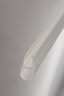 Streifdichtung mit Runder Lippe - senkrecht an der Tür für 6-8mm Glasdicke - Transparent