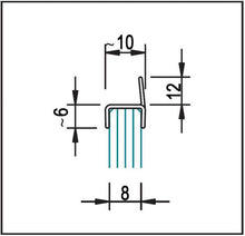 Laden Sie das Bild in den Galerie-Viewer, H-Profil mit weicher Lippe - senkrecht an der Tür für 6 oder 8mm Glasdicke - Transparent