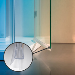 Bundle: 2x Sealis Duschdichtung transparent 100cm für 5-8mm Glasdicke + Glasveredelung mit einem hochwertigen Mikrofasertuch