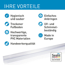 Laden Sie das Bild in den Galerie-Viewer, 2x Sealis Ersatzdichtung - Dichtkeder für 5mm/ 6mm/ 7mm/ 8mm Glasdicke Wasserabweiser Duschdichtung Schwallschutz Duschkabine (Bundle)